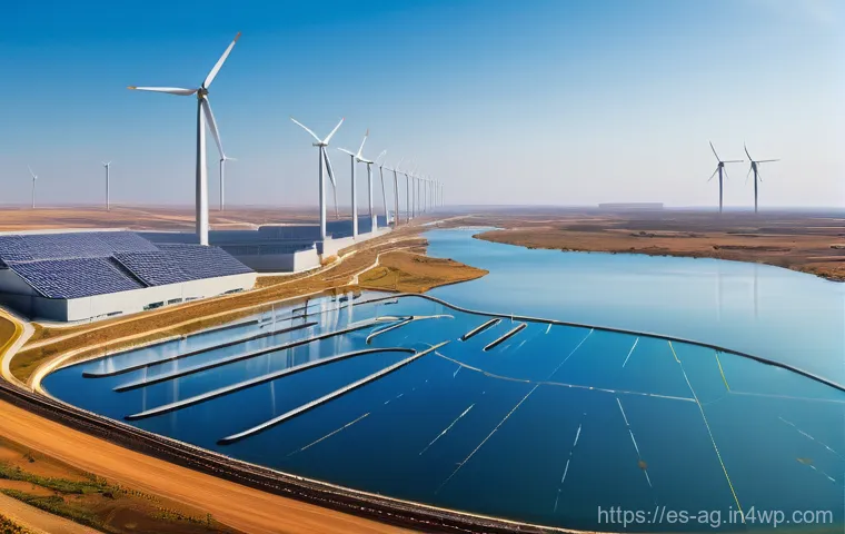 해수 담수화 시스템의 성능 평가 - **Prompt: "A state-of-the-art desalination plant bathed in warm, golden hour sunlight, showcasing se...