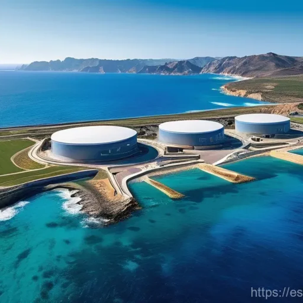 해수 담수화 시스템의 안전성 평가 - **Prompt 1: The Modern Alchemy of Water**
"A breathtaking aerial view of a state-of-the-art desa...
