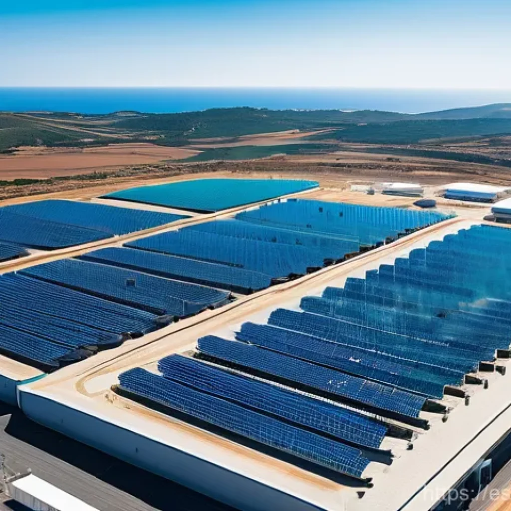 해수 담수화의 경제적 타당성 분석 - **A highly efficient, sustainable desalination plant located on the sun-drenched coast of Andalusia,...