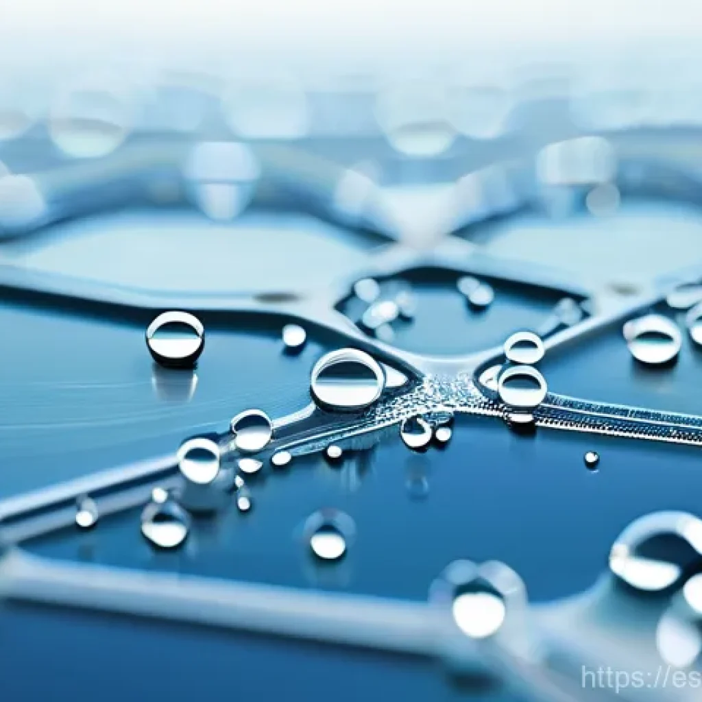 해수 담수화의 기술적 도전과 기회 - **Prompt:** A highly detailed, futuristic close-up of a transparent graphene membrane within an adva...