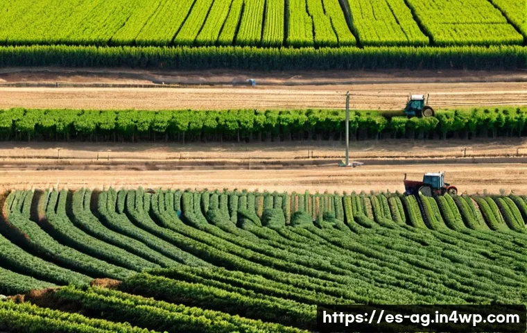 해수 담수화의 실용적 응용 분야 - **Prompt:** "A vibrant, panoramic view of a fertile agricultural landscape in southeastern Spain, pe...