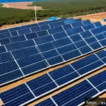 Home 23 해수 담수화의 에너지 효율성 향상 방법 - A modern desalination plant located on the sunny coast of Spain, featuring large solar photovoltaic ...